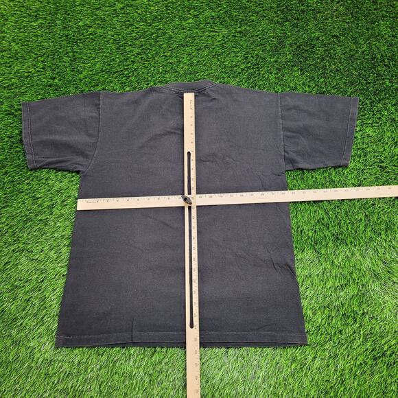 Vintage 90s Hockey Shirt M/L 20x25 Faded Black Hall-of-Fame - Picture 3 of 14